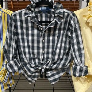 {Polo by Ralph Lauren} Black & White Plaid Button-Up Shirt